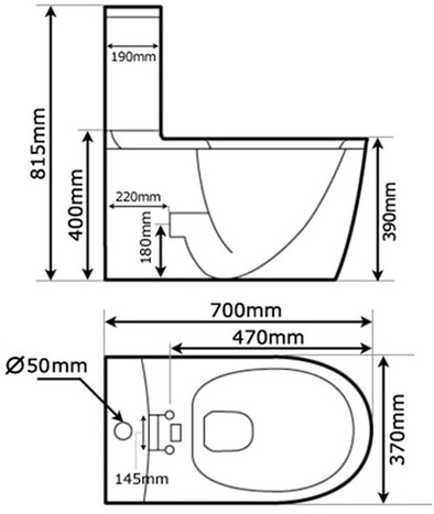 KAI-CCP0: White Close Coupled Toilet