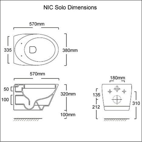 NIC Design Monolite Solo: Wall hung toilet bowl