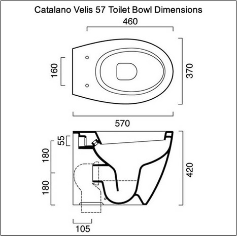 VELIS 57 Floor Standing Back to Wall Toilet Bowl
