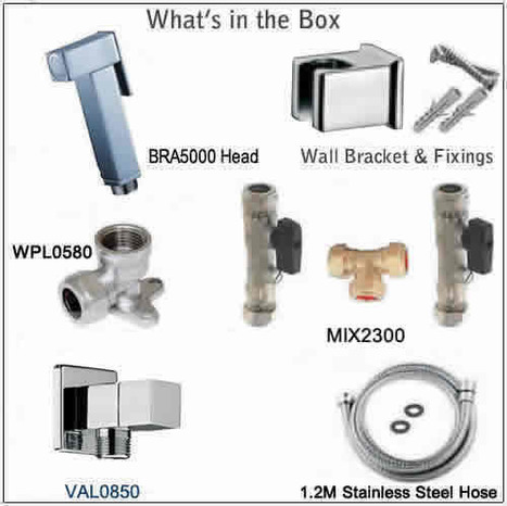 KIT1800 Special: Manual Pre-set Warm Water Bidet Shower Kit