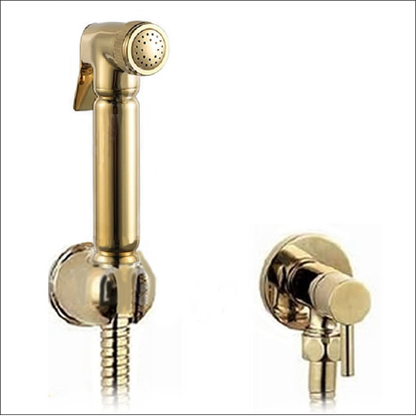 BRA3500: Gold Plated Italian Bidet Shower & Valve