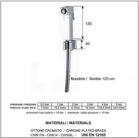 BRA5000: Italian crafted cubic style Bidet Spray