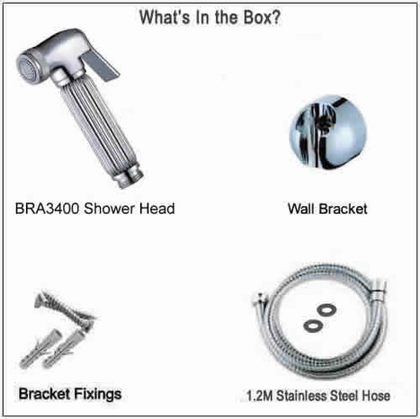 BRA3400 Chromed Bidet Shower with splined handle