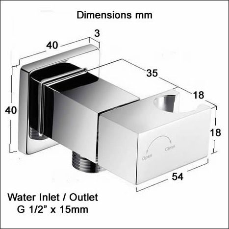 VAL2460:Square auto-promt water shut off valve with shower mount