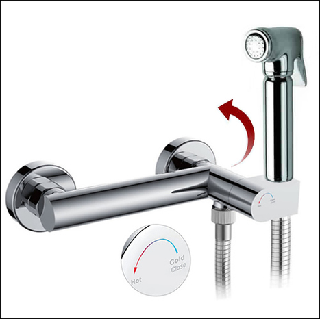 KIT6251: Controllable warm water bidet shower kit with auto -prompt safety valve