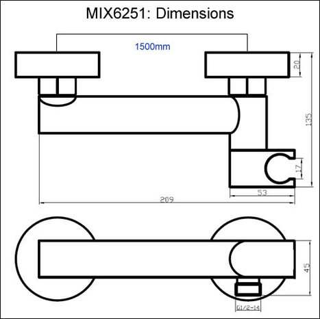 MIX6251: Single lever shower mixer with combined auto prompt safety water shut off valve