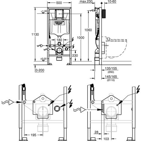 Rapid SL Rapid SL for GROHE Sensia Arena shower WC