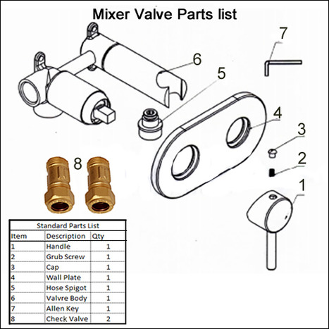 KIT6244: Hot and Cold Monobloc Bidet Shower Kit