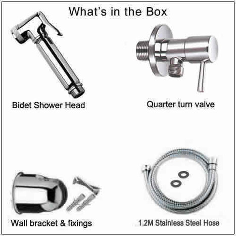 BRA4400: Italian Bidet Shower and Ceramic Core Angle Valve