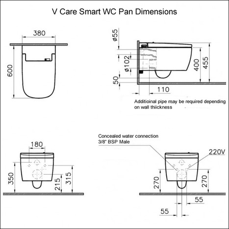 VitrA V-Care Smart Bidet Toilet, Comfort