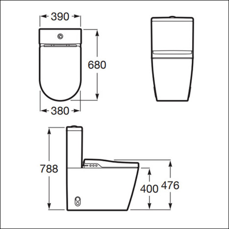 Roca Inspira In-Wash® - Close Coupled Smart Bidet Toilet