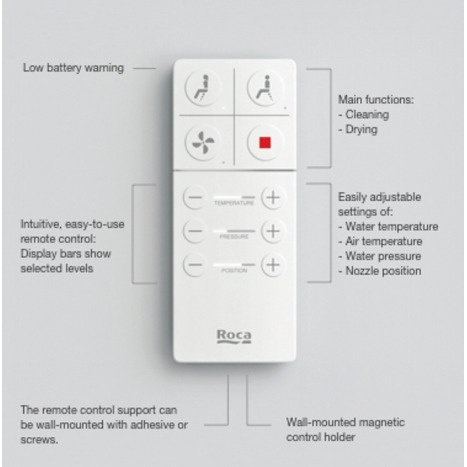 Roca Inspira In-Wash® - Vitreous china Rimless wall-hung smart toilet