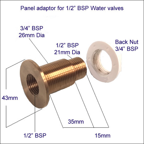 Marble Ceramic Panel adaptor for shower fittings