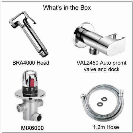 KIT6502: Thermostatically controlled bidet shower with auto prompt water shut off