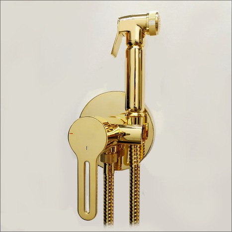 KIT6530: Italian Warm Water Eco Bidet Shower Kit in 22ct Gold Plated Finish
