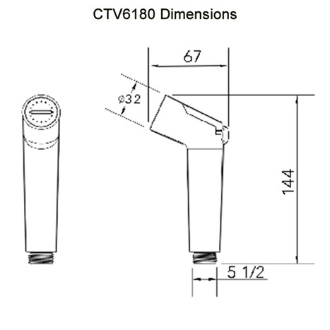 CTV6130 Bidet Shower with ceramic core slider trigger