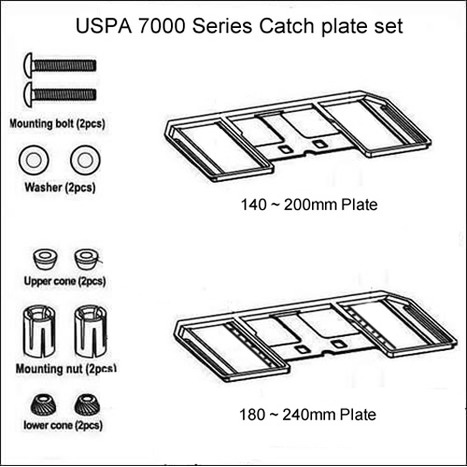 USPA 7000 SERIES FIXING CATCH PLATE SET