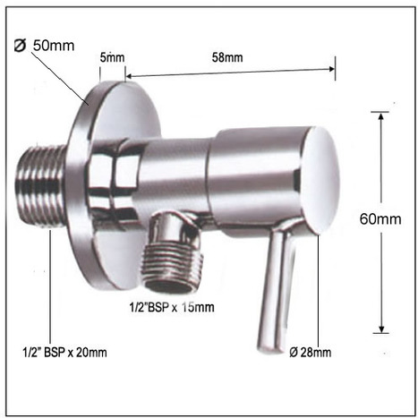 VAL0820: Italian 1/4 Turn Ceramic core angle valve / Water Isolating Valve
