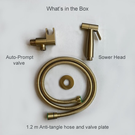 High Pressure Bidet Shower in Brushed Gold with Auto Prompt Shut Off Valve