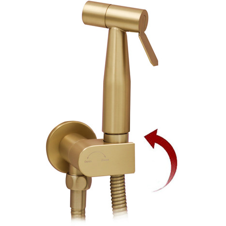 High Pressure Bidet Shower in Brushed Gold with Auto Prompt Shut Off Valve