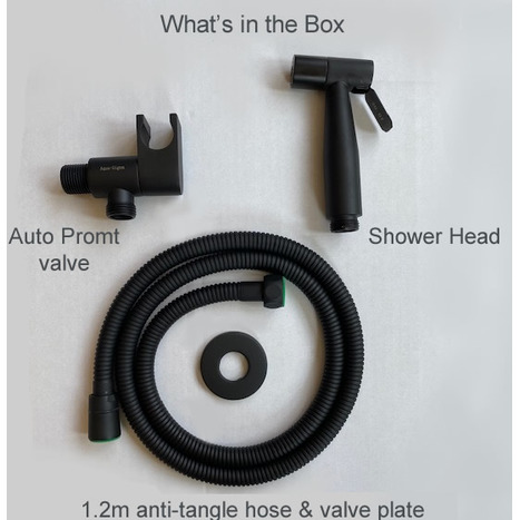 High Pressure Bidet Shower in Matt Black finish with Auto Prompt Shut Off Valve