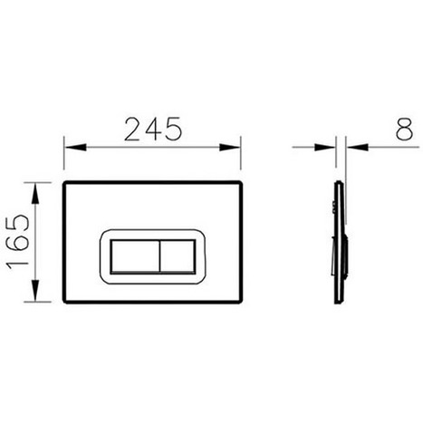 Vitra Loop R Dual Flush Plate In Matt Chrome