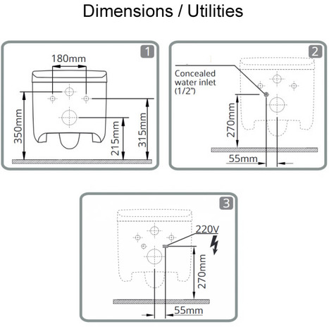 Vitra V-Care Prime Rim-Ex Smart Wall Hung Bidet Shower toilet