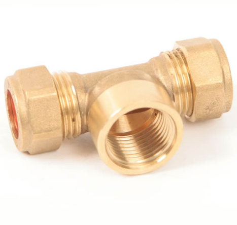 TEE0580: 15mm compression Tee with Female iron