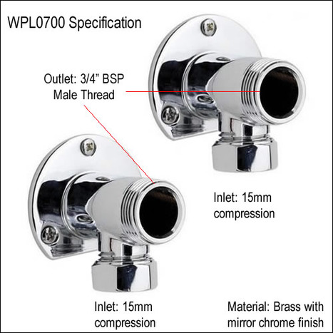 WPL0700: Bar type mixer surface fixing back plate elbows