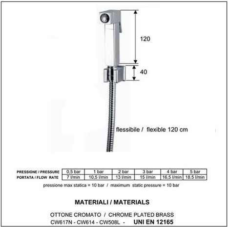KIT7300: Italian Cubic style Monobloc Bidet Shower Kit