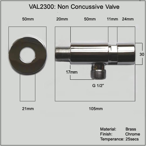 VAL2300: Temporised non-concussive auto water isolating valve