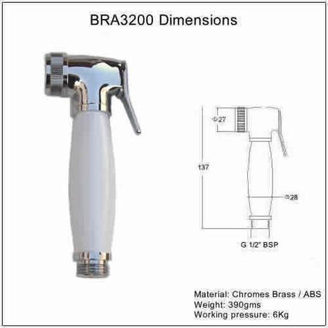 BRA3200: Shattaf Shower - Chrome & White