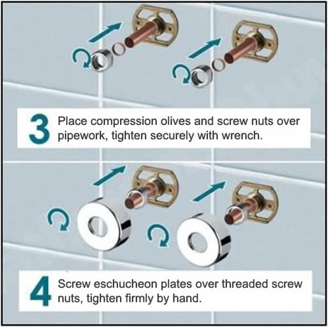 WPL0720:Round Bar Valve Easy Wall Fixing Kit