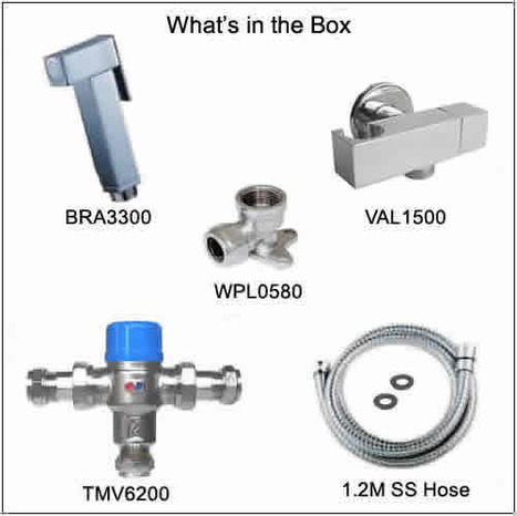 KIT2400: Thermostatic Pre-set Warm Water Bidet Shower Kit